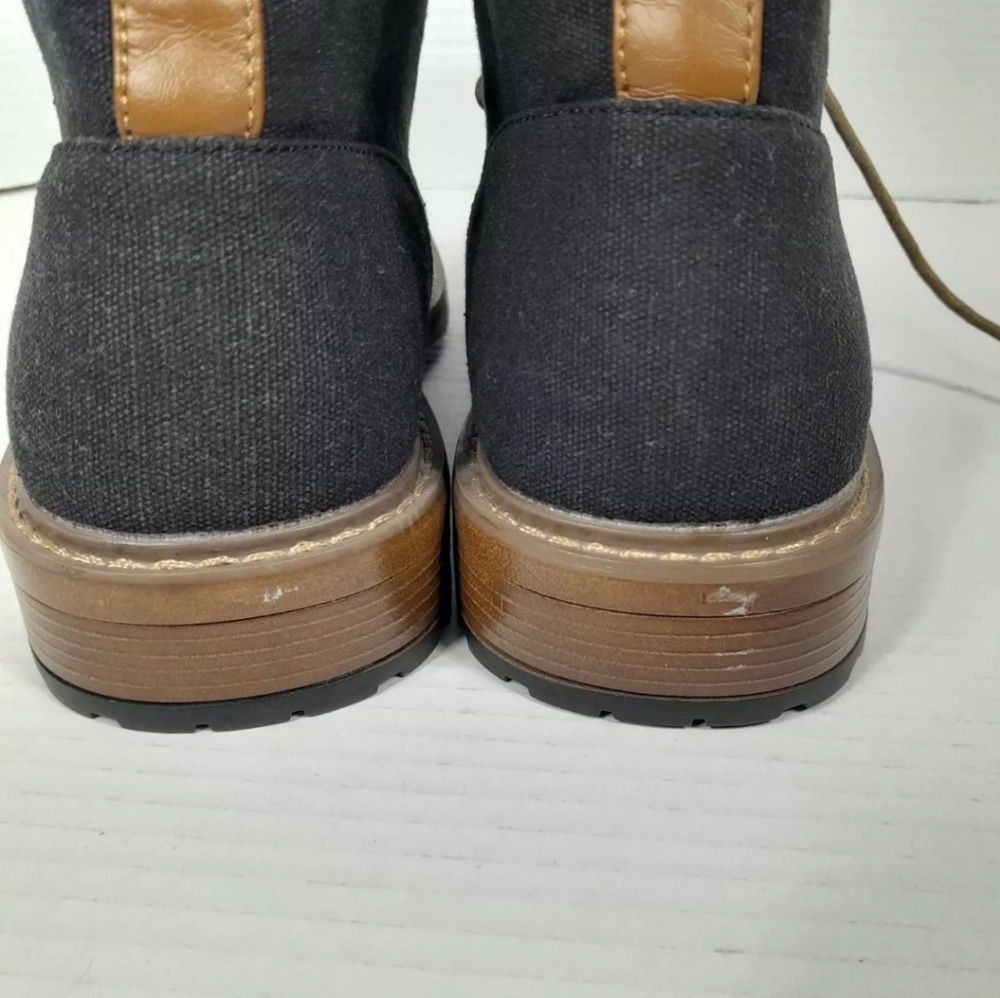 Perry Ellis Tim II Shoes Men SZ 11 Charcoal Black Canvas Chukka Boots LUG SOLE - Picture 8 of 10